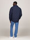 Blue Quilted Down Casual Shacket  Men