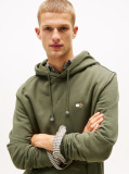 Green Tommy Badge Drawstring Hoody  Men
