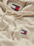 Beige Tommy Badge Drawstring Hoody  Men