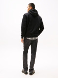 Black Tommy Badge Drawstring Hoody  Men