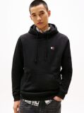 Black Tommy Badge Drawstring Hoody  Men