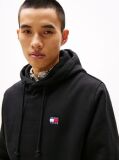 Black Tommy Badge Drawstring Hoody  Men