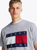 Grey Flag Badge Relaxed T-Shirt  Men