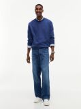 Blue Regular Sweatshirt Flag Crew Neck  Men