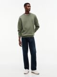 Green Regular Sweatshirt Flag Crew Neck  Men