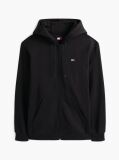 Μαύρο Hoody Με Φερμουάρ Και Κανονική Γραμμή  Άνδρες