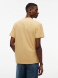 Μπεζ T-Shirt Σε Κανονική Γραμμή Με Κεντητό Λογότυπο  Άνδρες