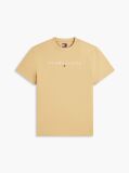 Μπεζ T-Shirt Σε Κανονική Γραμμή Με Κεντητό Λογότυπο  Άνδρες