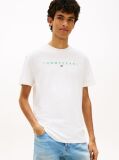 White Regular Logo Embroidery T-Shirt  Men