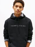 Μαύρο Hoody Σε Κανονική Γραμμή Με Λογότυπο  Άνδρες