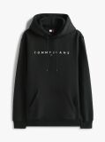 Μαύρο Hoody Σε Κανονική Γραμμή Με Λογότυπο  Άνδρες