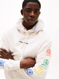Άσπρο Άνετο Hoody Με Γραφικό Σχέδιο  Άνδρες