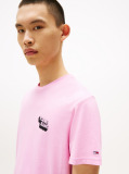 Pink Stack Logo Slim T-Shirt  Men