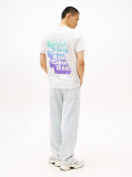 White Stack Logo Back Graphic T-Shirt  Men