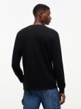 Μαύρο Μακρυμάνικο T-Shirt Σε Slim Γραμμή Με Λογότυπο  Άνδρες