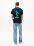 Μπλε T-Shirt Με Λογότυπο Στην Πλάτη Και Την Τσέπη  Άνδρες