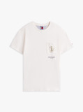Άσπρο T-Shirt Με Λογότυπο Στην Πλάτη Και Την Τσέπη  Άνδρες