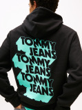Black Stack Logo Back Graphic Hoody  Men