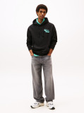 Black Stack Logo Back Graphic Hoody  Men