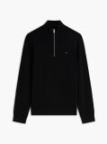 Black Tommy Flag Lightweight Slim Quarter-Zip Jumper  Men
