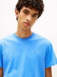 Blue Linear Logo Slim Crew Neck T-Shirt  Men