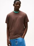 Brown Linear Logo Slim Crew Neck T-Shirt  Men