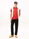 Red Linear Logo Slim Crew Neck T-Shirt  Men