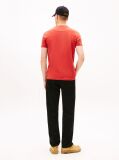 Red Linear Logo Slim Crew Neck T-Shirt  Men