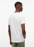 White Linear Logo Slim Crew Neck T-Shirt  Men