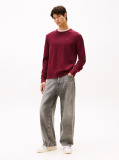 Red Crew Neck Slim Jumper  Men