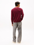 Red Crew Neck Slim Jumper  Men