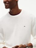 White Crew Neck Slim Jumper  Men