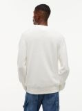 White Crew Neck Slim Jumper  Men
