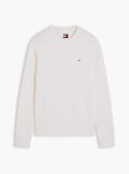 White Crew Neck Slim Jumper  Men
