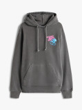 Μαύρο Hoody Σε Κανονική Γραμμή Με Κουκούλα Και Σχέδιο Πίσω  Άνδρες