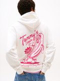Άσπρο Hoody Σε Κανονική Γραμμή Με Κουκούλα Και Σχέδιο Πίσω  Άνδρες