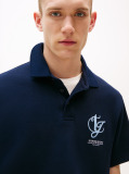 Blue Contrast Chest Monogram Polo  Men
