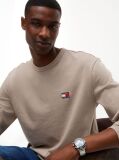 Καφέ Μακρυμάνικο T-Shirt Με Tonal Λογότυπο Tommy  Άνδρες