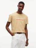 Μπεζ Jersey T-Shirt Με Κλασική Λαιμόκοψη Και Λογότυπο  Άνδρες