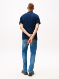 Blue Tommy Badge Pique Polo Shirt  Men