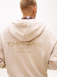 Beige 90S New Classics Back Embroidery Logo Hoodie  Men