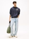 Black 90s Back Photo Print Washed Hoody  Men
