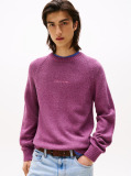Red Linear Logo Raglan Sleeve Slim Jumper  Men