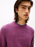 Red Linear Logo Raglan Sleeve Slim Jumper  Men