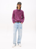 Red Linear Logo Raglan Sleeve Slim Jumper  Men