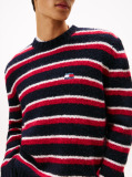 Multi Tommy Badge Stripe Jumper With Alpaca  Men