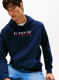 Μπλε Terry Hoody Με Λογότυπο Και Κορδόνι  Άνδρες