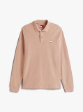 Beige Regular Fit Long Sleeve Polo Shirt  Men