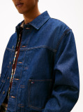 Denim Pleated Denim Trucker Jacket  Men
