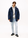Blue Water Repellent Relaxed Padded Parka Coat  Men